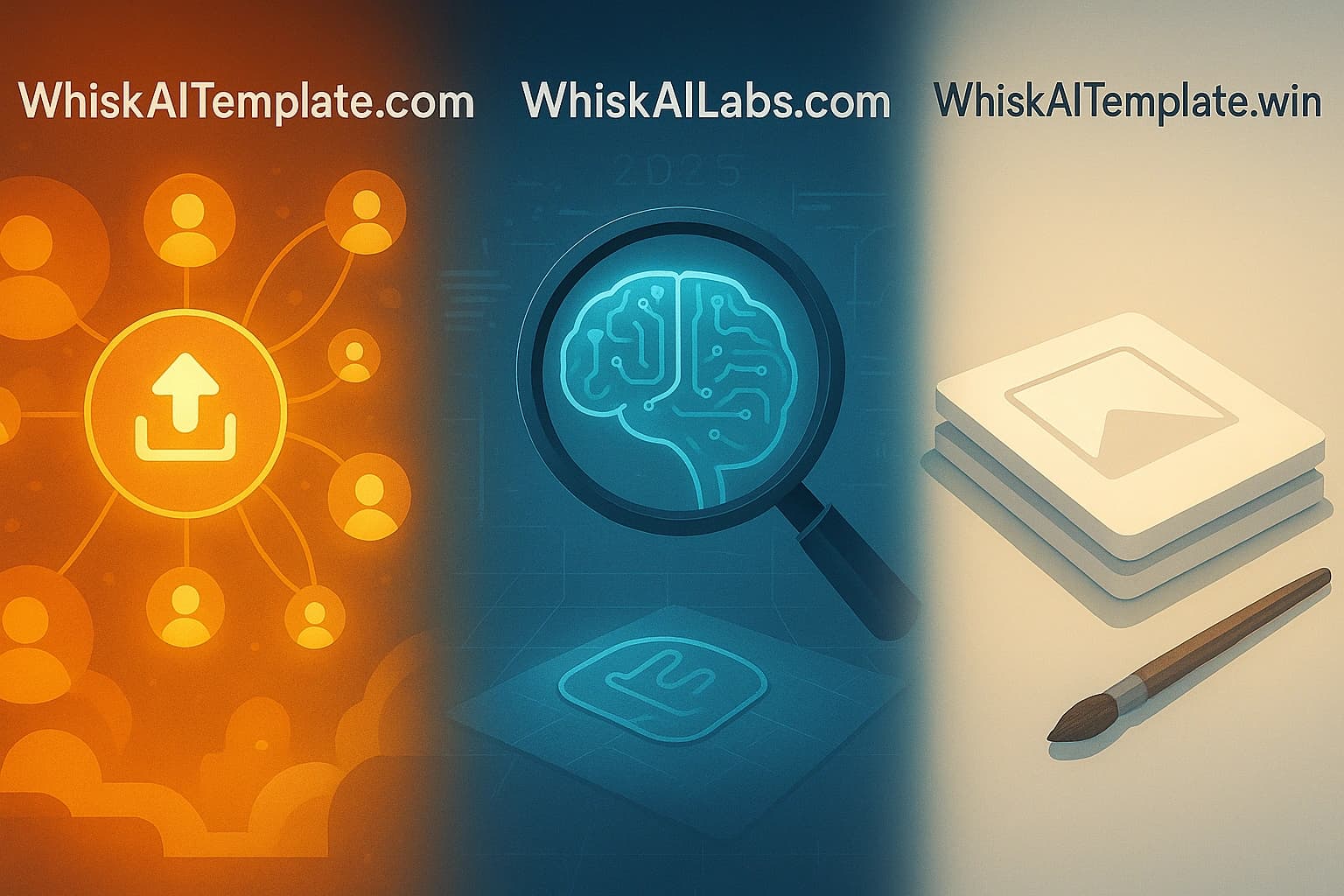 Comparison illustration showing different Whisk AI template platforms